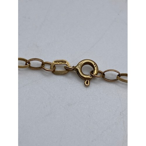 673 - 9CT GOLD INGOT PENDANT ON A BELCHER LINK CHAIN 8G APPROX