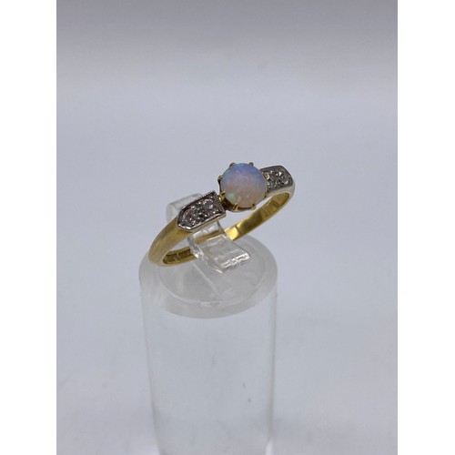 668 - 18CT PLAT PEARL AND CHIP RING 3.4G APPROX SIZE P