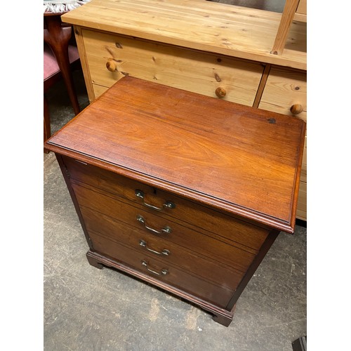 65 - 19TH CENTIURY MAHOGANY FAUX DRWER FRONTED CUPBOARD ON BRACKET FEET