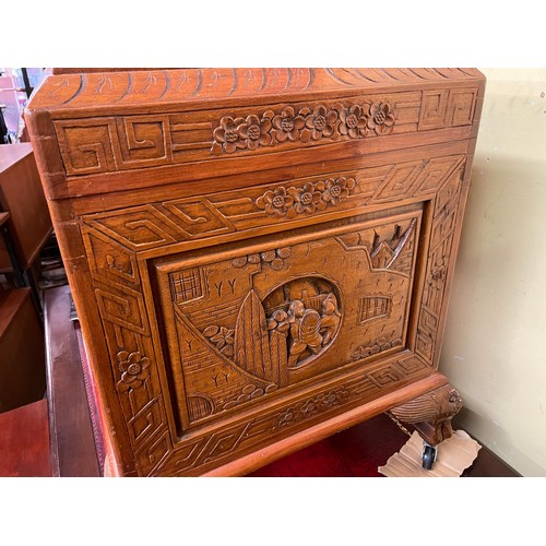 199 - CARVED CHINESE CAMPHOR CHEST