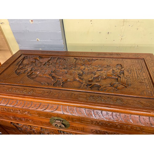 199 - CARVED CHINESE CAMPHOR CHEST