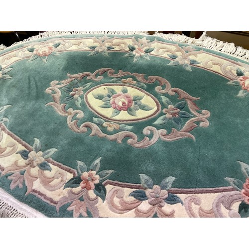 86A - CHINESE JADE GREEN OVAL RUG