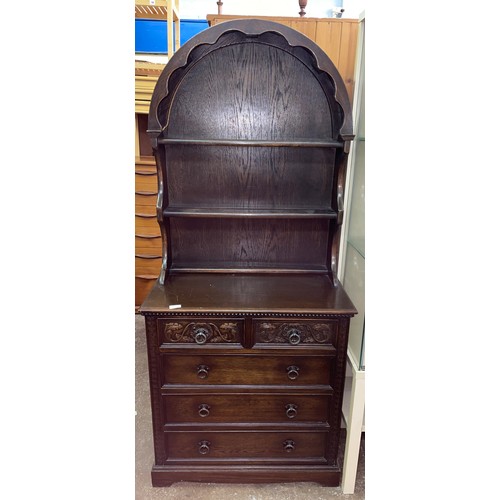 95 - SMALL CARVED OAK DUTCH DRESSER