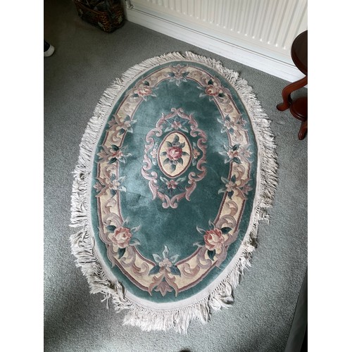 86A - CHINESE JADE GREEN OVAL RUG