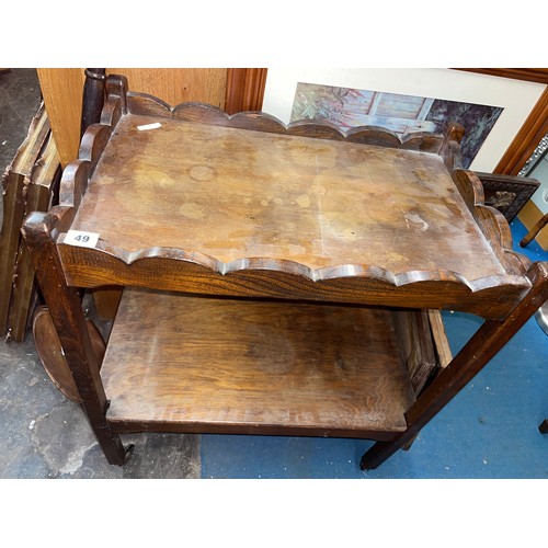 49 - OAK TROLLEY TABLE