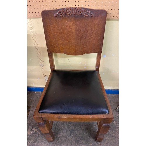 212 - OAK DRAWER LEAF TABLE WITH FOUR ERCOL CHAIRS