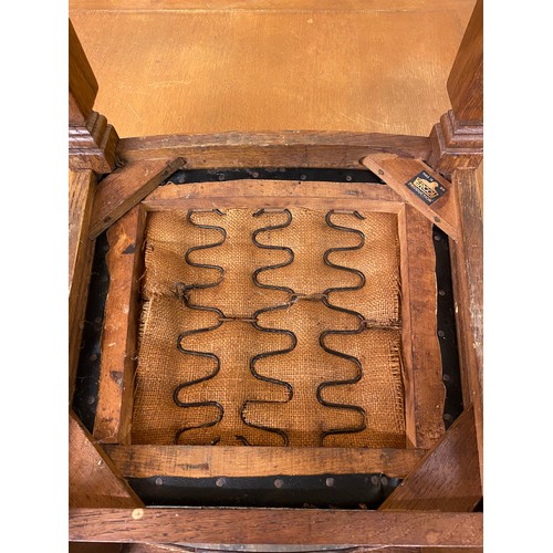 212 - OAK DRAWER LEAF TABLE WITH FOUR ERCOL CHAIRS