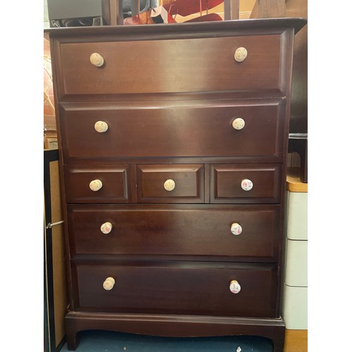 47 - STAG MINSTREL SEVEN DRAWER CHEST AND A BEDSIDE TABLE