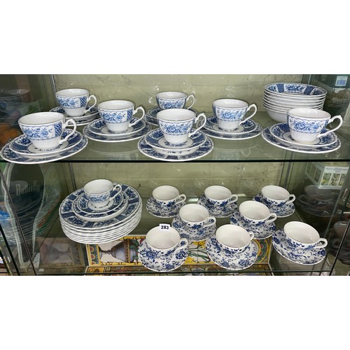 283 - TWO BLUE AND WHITE TRANSFER PRINTED TEA  AND PART DINNER SETS