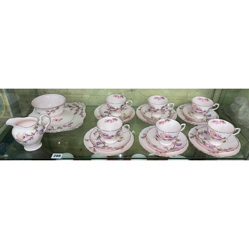 288 - TUSCAN BLUSH BUTTERFLY TEA SET