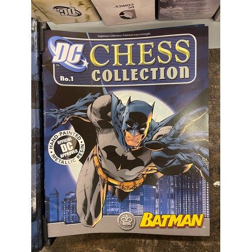 502 - DC CHESS COLLECTION SET BY EAGLE MOSS COMPLETE WITH BOXED FIGURES, BOARD AND A4 MAGAZINE BINDERS