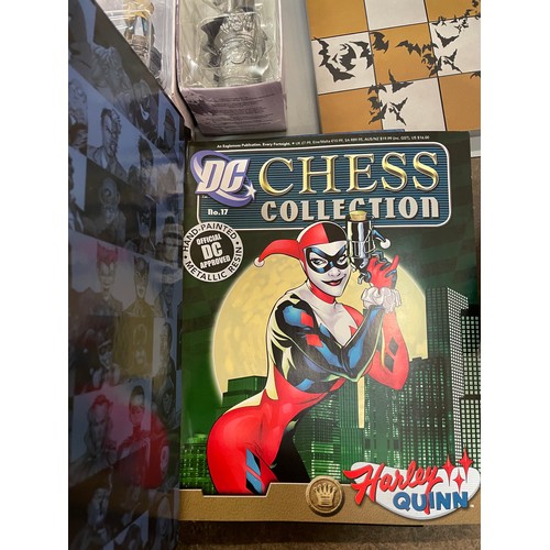 502 - DC CHESS COLLECTION SET BY EAGLE MOSS COMPLETE WITH BOXED FIGURES, BOARD AND A4 MAGAZINE BINDERS