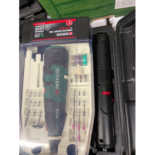 415 - PARKSIDE CORDLESS ROTARY TOOL SET AND ACCESSORIES