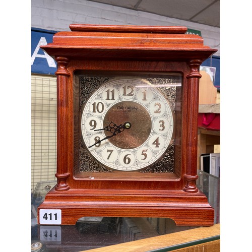 411 - W. WIDDOP WOODEN CASED MANTLE CLOCK