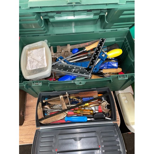 344 - TWO PLASTICTOOL BOXES CONTAINING VARIOUS TOOLS