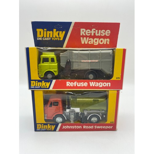 441 - DINKY DIE CAST 449 JOHNSTON ROAD SWEEPER AND 978 REFUSE WAGON