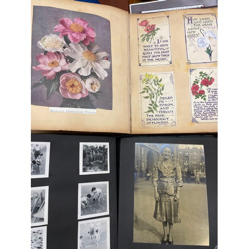 493 - EDWARDIAN ERA PHOTOGRAPH ALBUMS (EMPTY) THREE PHOTOGRAPH ALBUMS, AND AN ALBUM OF PICTURE POSTCARDS M... 