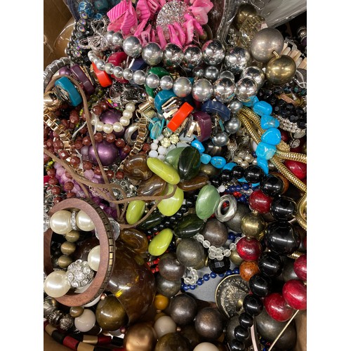 521 - SELECTION OF COSTUME JEWELLERY MAINLY BEADED NECKLACES AND BANGLES