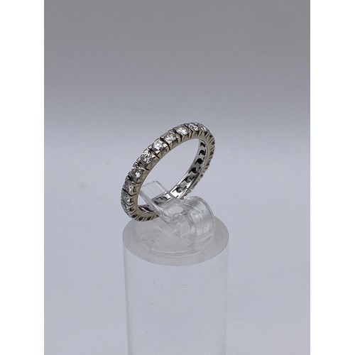 506 - 14K WHITE GOLD DIAMOND ETERNITY BAND 23 ROUND BRILLIANT CUT DIAMONDS APPROX 1.13 CARATS OVERALL WEIG... 