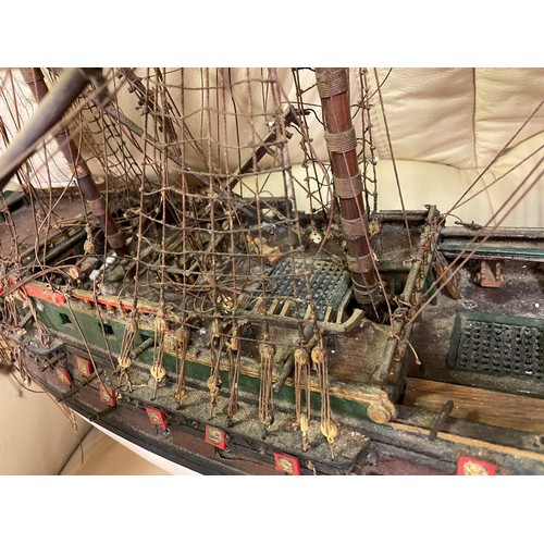 51B - SCRATCH BUILT MODEL OF AN 18TH CENTURY GALLEON MAST AND RIGGING AS FOUND