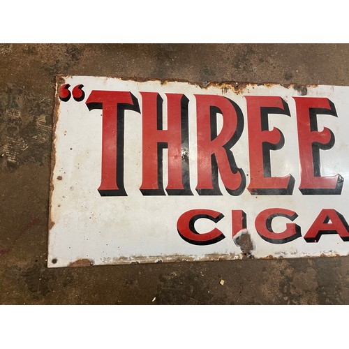 539 - VINTAGE ENAMEL ADVERTISING SIGN THREE CASTLE CIGARETTES