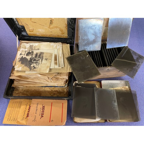 544 - BOX CONTAINING GLASS PHOTOGRAPHIC SLIDES COVERING FACTORY ENVIRONMENT AND MOTORCYCLES