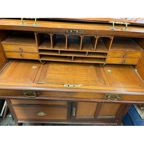 143 - MAHOGANY AND ROSEWOOD CYLINDER TOP DESK