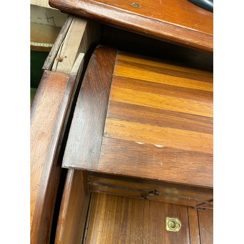 143 - MAHOGANY AND ROSEWOOD CYLINDER TOP DESK