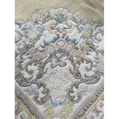 51 - LARGE CREAM FLORAL WOOLEN CARPET 363cm x 270cm