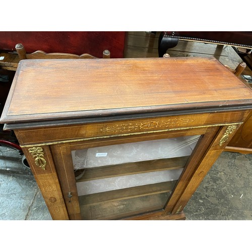 149 - VICTORIAN WALNUT MARQUETRY GILT METAL MOUNTED PIER CABINET