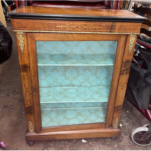 148 - VICTORIAN WALNUT MARQUETRY GILT METAL MOUNTED PIER CABINET