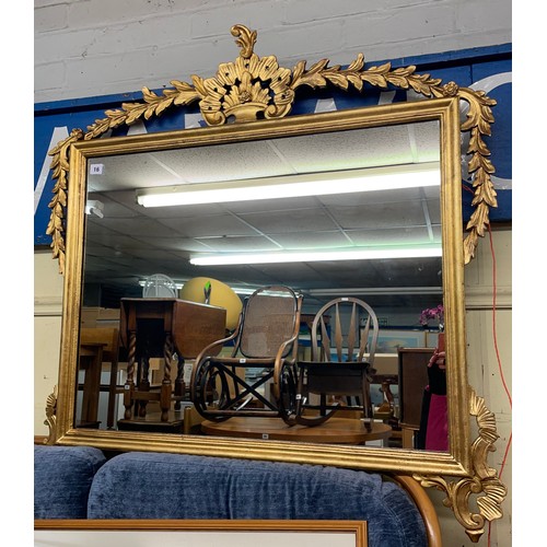 16 - GILT ACANTHUS OVER MANTLE MIRROR