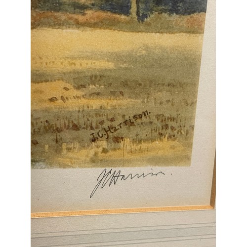 18 - J.G. HARRISON PRINT OF PARTRIDGES IN FLIGHT SIGNED IN PENCIL FRAMED AND GLAZED (H: 41.5cm W: 53cm)