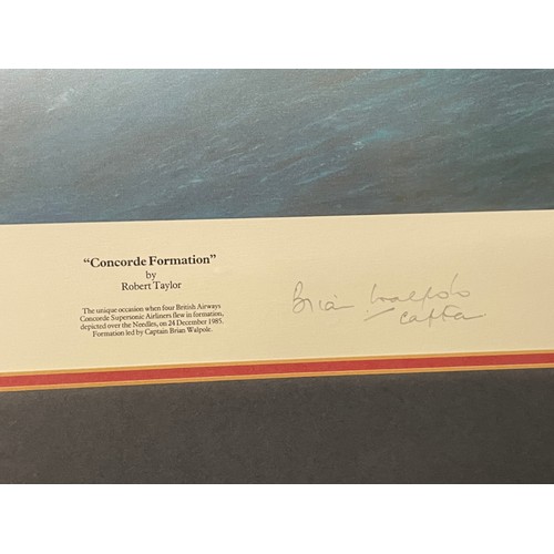 180 - LIMITED EDITION PRINT CONCORDE FORMATION BY ROBERT TAYLOR 82/850 SIGNED IN PENCIL BY THE ARTIST AND ... 