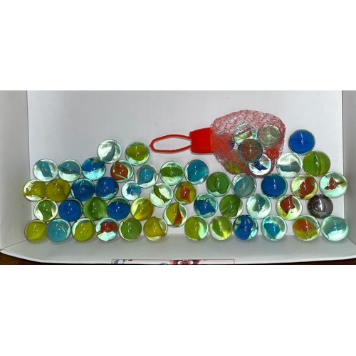 377 - SMALL SELECTION OF GLASS MARBLES