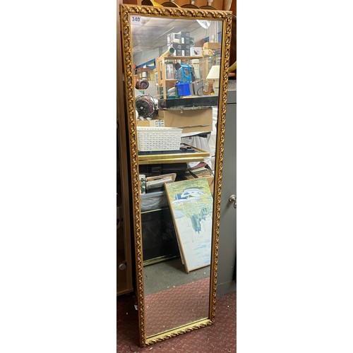 340 - GILT ACANTHUS FRAMED OBLONG HALL MIRROR