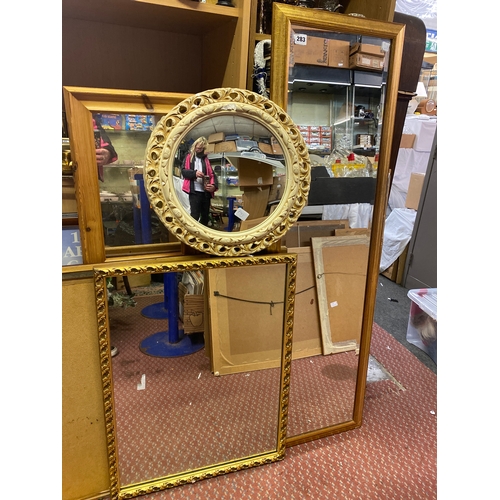 283 - SELECTION OF MIXED FRAMED MIRRORS