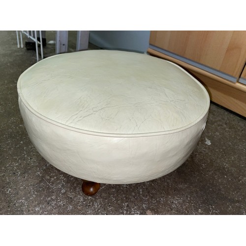 165 - CREAM CIRCULAR FOOTSTOOL