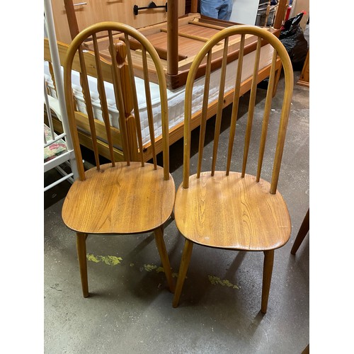 171 - PAIR OF ERCOL STYLE SPINDLE BACK KITCHEN CHAIRS