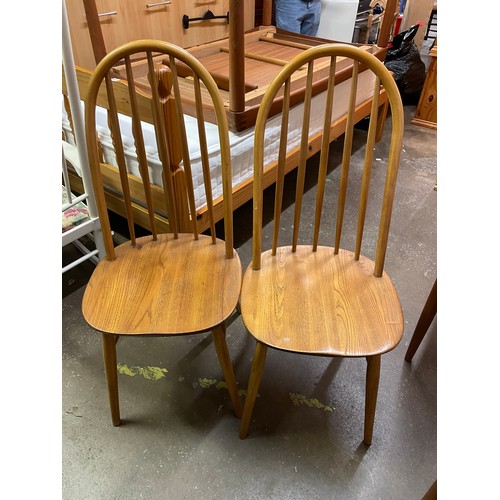 171 - PAIR OF ERCOL STYLE SPINDLE BACK KITCHEN CHAIRS