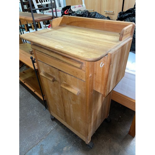 155 - MOBILE KITCHEN CHOPPING BLOCK WORK CUPBOARD