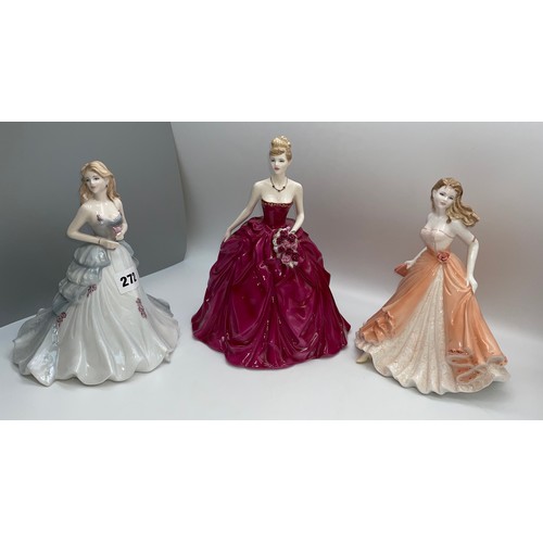 272 - COALPORT CONGRATULATIONS, SILVER ANNIVERSARY, AND GRAND FINALE PORCELAIN FIGURES