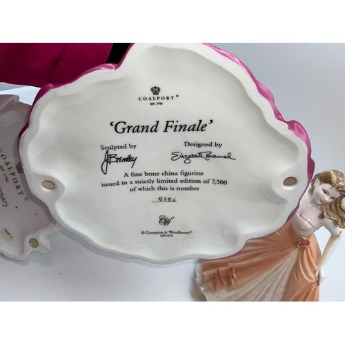 272 - COALPORT CONGRATULATIONS, SILVER ANNIVERSARY, AND GRAND FINALE PORCELAIN FIGURES