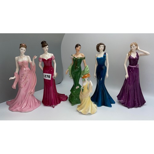 276 - COALPORT SHEER ELEGANCE, MYSTIQUE, FIRST NIGHT, JADE, APRIL FIGURES