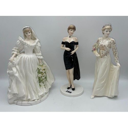 266 - COALPORT BONE CHINA FIGURE OF DIANA, THE PRINCESS OF WALES FIGURE AND COMPTON WOODHOUSE LIMITED EDIT... 