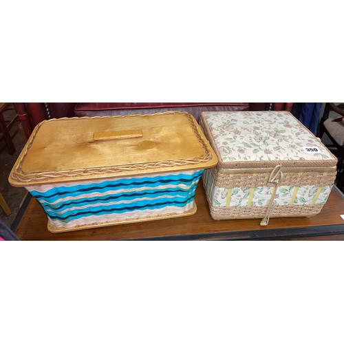 350 - TWO NEEDLEWORK STORAGE BOXES