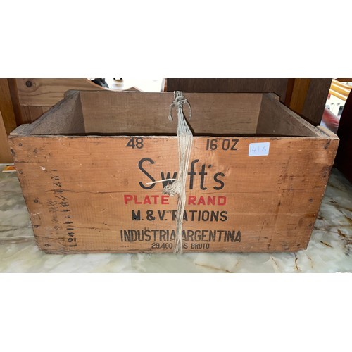 141A - VINTAGE SWIFTS PLATE BRAND ADVERTISING CRATE