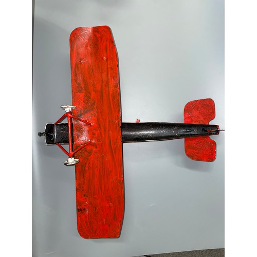 258 - RED TIN PLATE MODEL FOKKER DR.1 TRI PLANE A/F