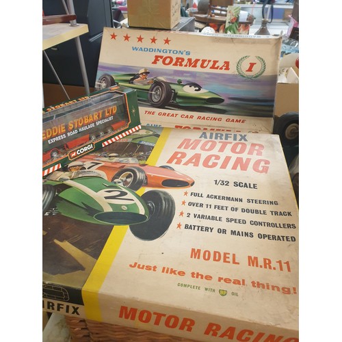 260 - AIRFIX MOTOR RACING MODEL MR11, THE WADDINGTON FORMULA 1 GAME AND CORGI EDDIE STOBART HAULAGE TRUCK