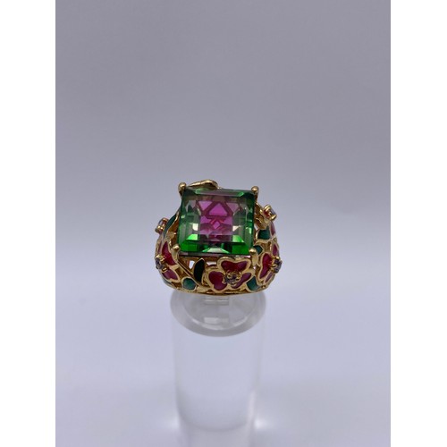 403 - SEVEN SILVER MULTI COLOURED STONE DRESS RINGS